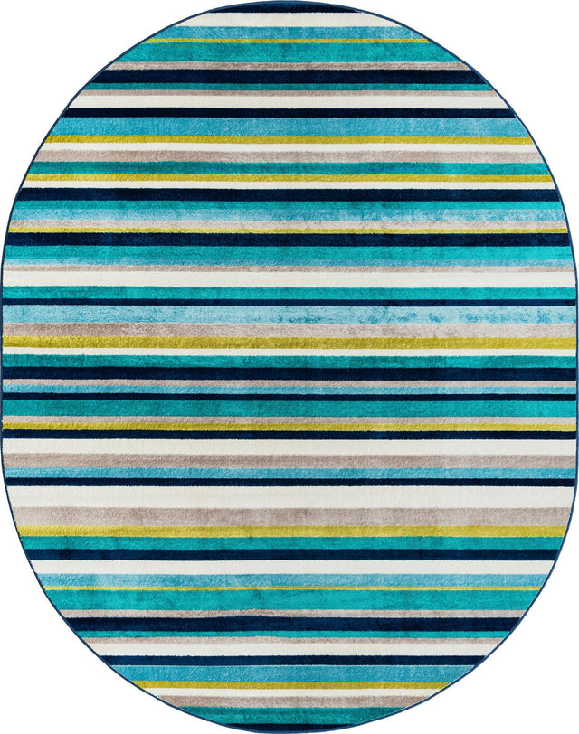 Teal 7' 10 x 10' Azalea Oval Area Rug Colorful 100% Polypropylene Durable Jute Backing Living Dining Room Bedroom Office Modern Decor Carpet for Sale at Rug Engine
