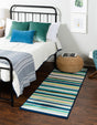 Teal 2' 11 x 12' Azalea Runner Area Rug Colorful 100% Polypropylene Durable Jute Backing Living Dining Room Bedroom Office Modern Decor Carpet for Sale at Rug Engine