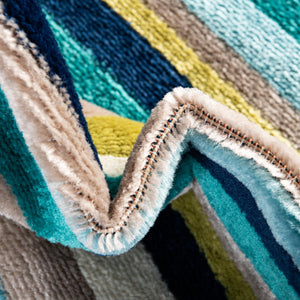 Teal 2' x 6' Azalea Runner Area Rug Colorful 100% Polypropylene Durable Jute Backing Living Dining Room Bedroom Office Modern Decor Carpet for Sale at Rug Engine
