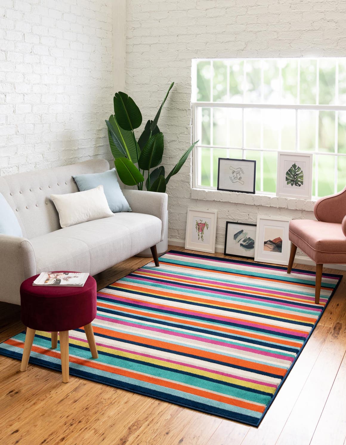 Multicolor 10' x 14' Azalea Rectangle Area Rug Colorful 100% Polypropylene Durable Jute Backing Living Dining Room Bedroom Office Modern Decor Carpet for Sale at Rug Engine