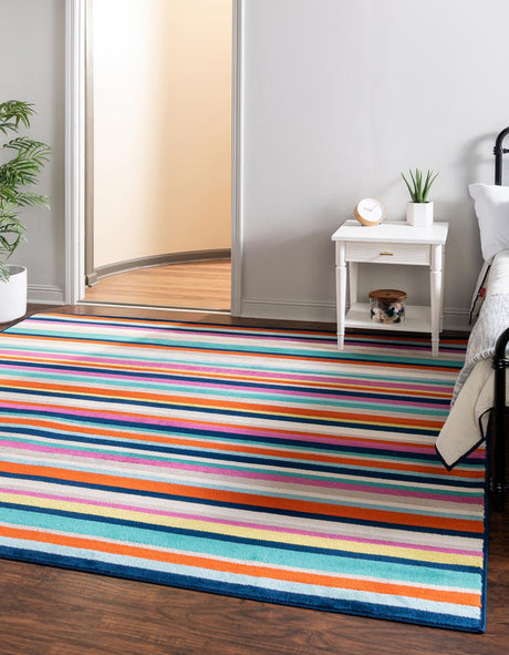 Multicolor 8' x 8' Azalea Square Area Rug Colorful 100% Polypropylene Durable Jute Backing Living Dining Room Bedroom Office Modern Decor Carpet for Sale at Rug Engine