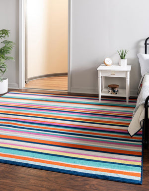 Multicolor 10' x 10' Azalea Square Area Rug Colorful 100% Polypropylene Durable Jute Backing Living Dining Room Bedroom Office Modern Decor Carpet for Sale at Rug Engine
