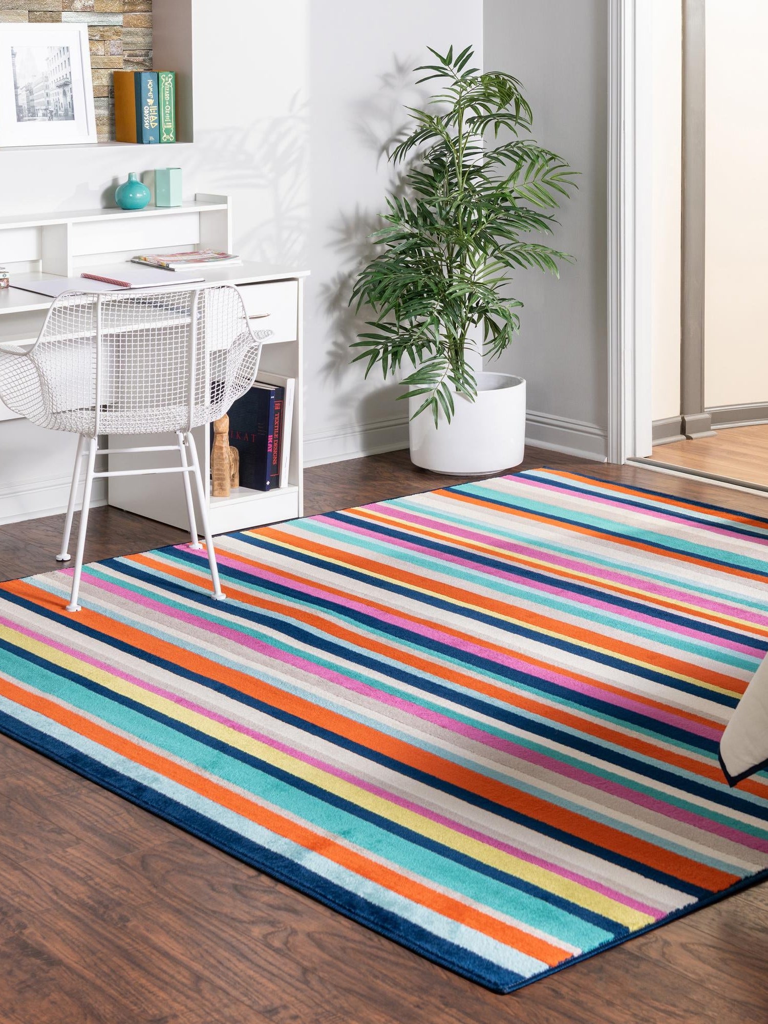 Multicolor 8' x 8' Azalea Square Area Rug Colorful 100% Polypropylene Durable Jute Backing Living Dining Room Bedroom Office Modern Decor Carpet for Sale at Rug Engine