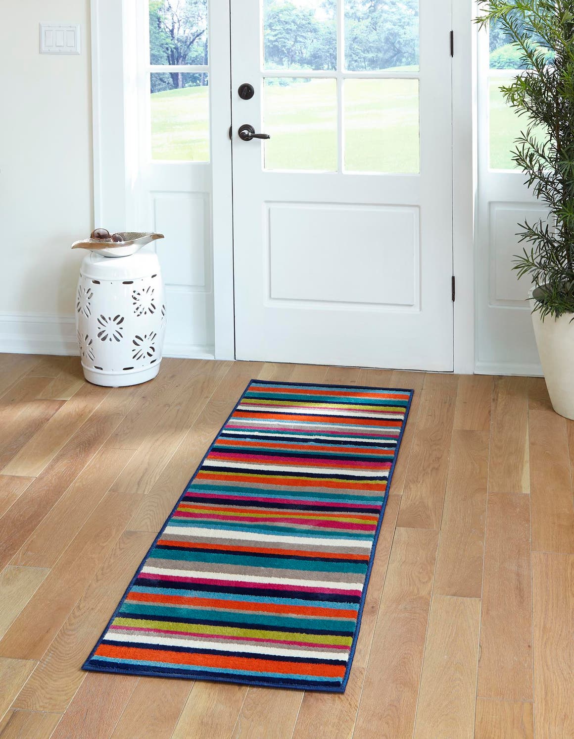 Multicolor 2' x 6' Azalea Runner Area Rug Colorful 100% Polypropylene Durable Jute Backing Living Dining Room Bedroom Office Modern Decor Carpet for Sale at Rug Engine