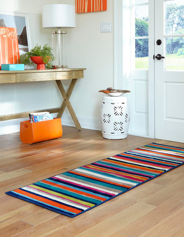 Multicolor 2' x 6' Azalea Runner Area Rug Colorful 100% Polypropylene Durable Jute Backing Living Dining Room Bedroom Office Modern Decor Carpet for Sale at Rug Engine