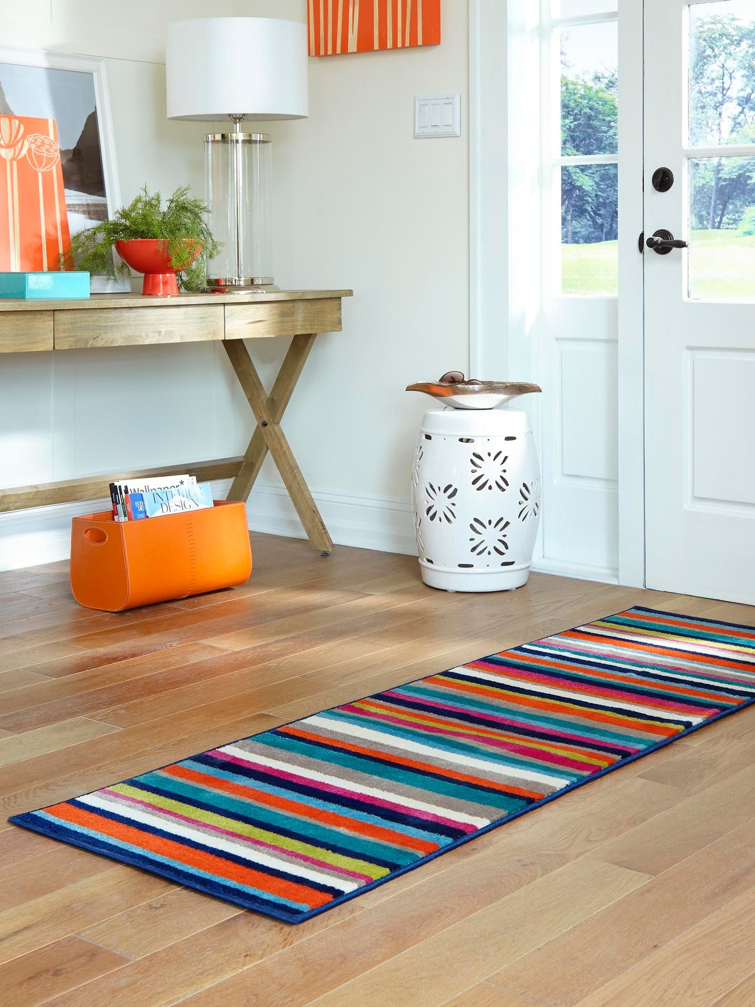 Multicolor 2' x 8' Azalea Runner Area Rug Colorful 100% Polypropylene Durable Jute Backing Living Dining Room Bedroom Office Modern Decor Carpet for Sale at Rug Engine