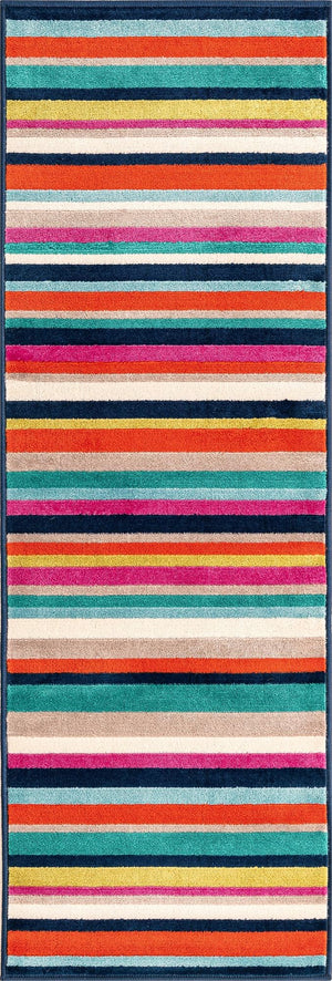 Multicolor 2' x 6' Azalea Runner Area Rug Colorful 100% Polypropylene Durable Jute Backing Living Dining Room Bedroom Office Modern Decor Carpet for Sale at Rug Engine