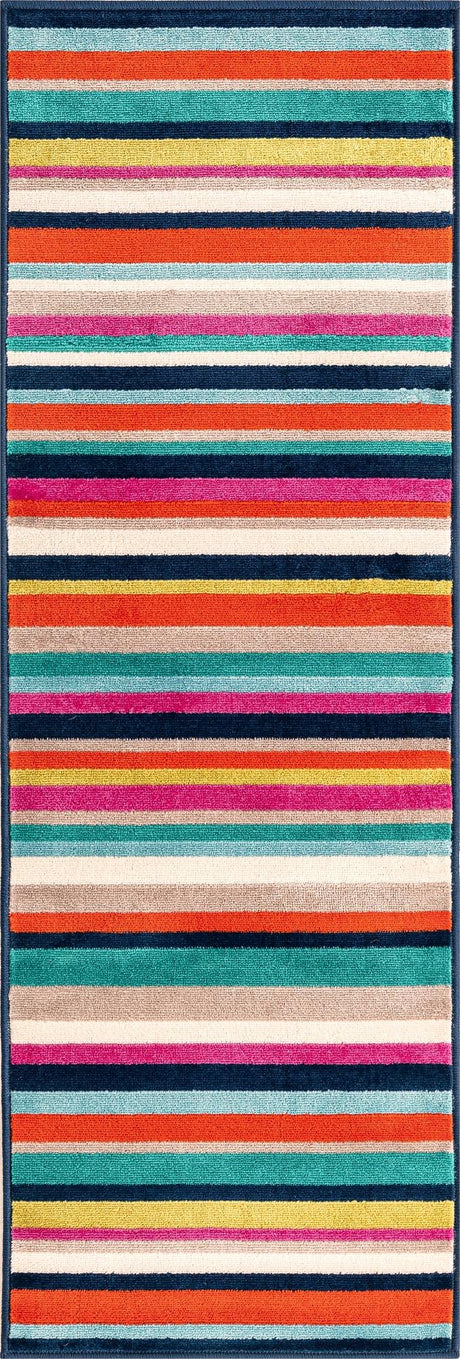 Multicolor 2' x 6' Azalea Runner Area Rug Colorful 100% Polypropylene Durable Jute Backing Living Dining Room Bedroom Office Modern Decor Carpet for Sale at Rug Engine