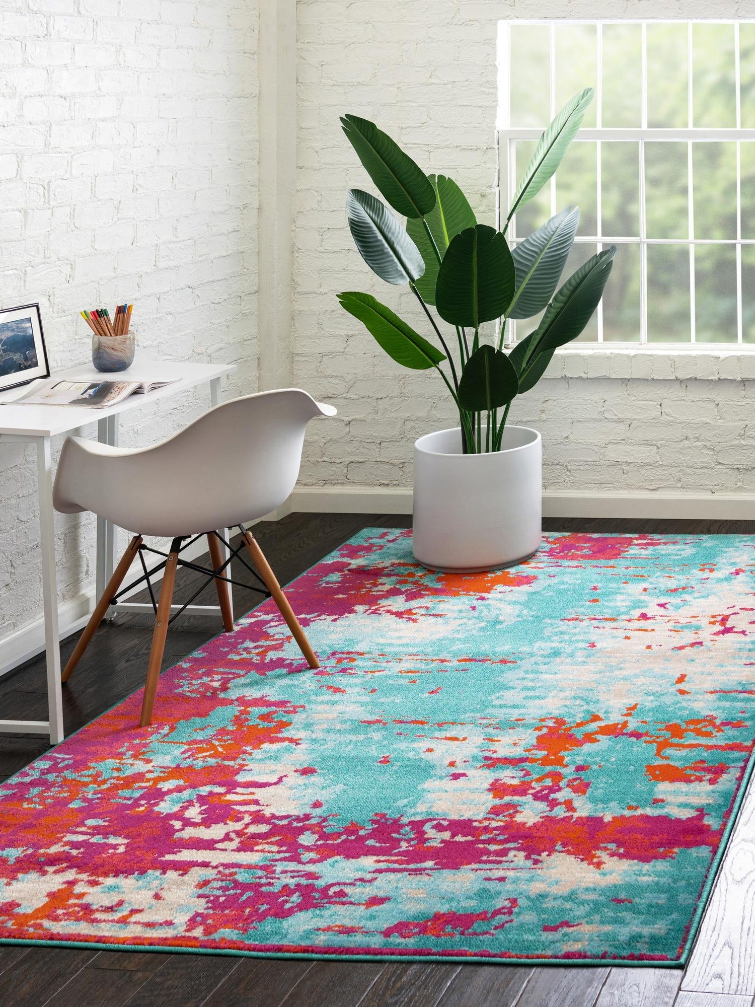 Turquoise 1' 4 x 1' 4 Azalea Sample Area Rug Colorful 100% Polypropylene Durable Jute Backing Living Dining Room Bedroom Office Modern Decor Carpet for Sale at Rug Engine
