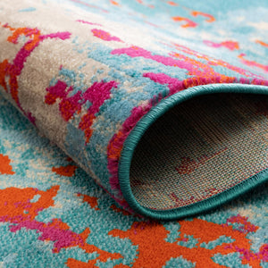 Turquoise 7' 10 x 10' Azalea Rectangle Area Rug Colorful 100% Polypropylene Durable Jute Backing Living Dining Room Bedroom Office Modern Decor Carpet for Sale at Rug Engine