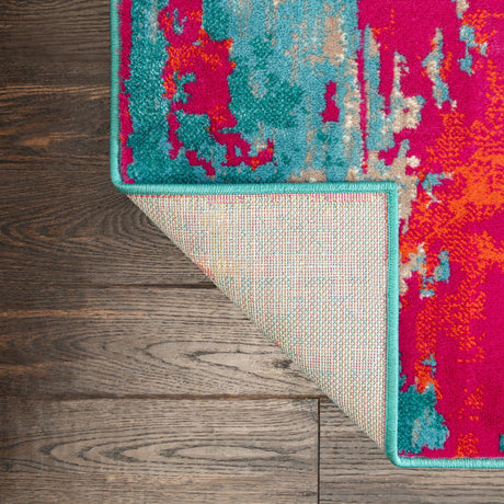 Turquoise 4' x 6' Azalea Rectangle Area Rug Colorful 100% Polypropylene Durable Jute Backing Living Dining Room Bedroom Office Modern Decor Carpet for Sale at Rug Engine