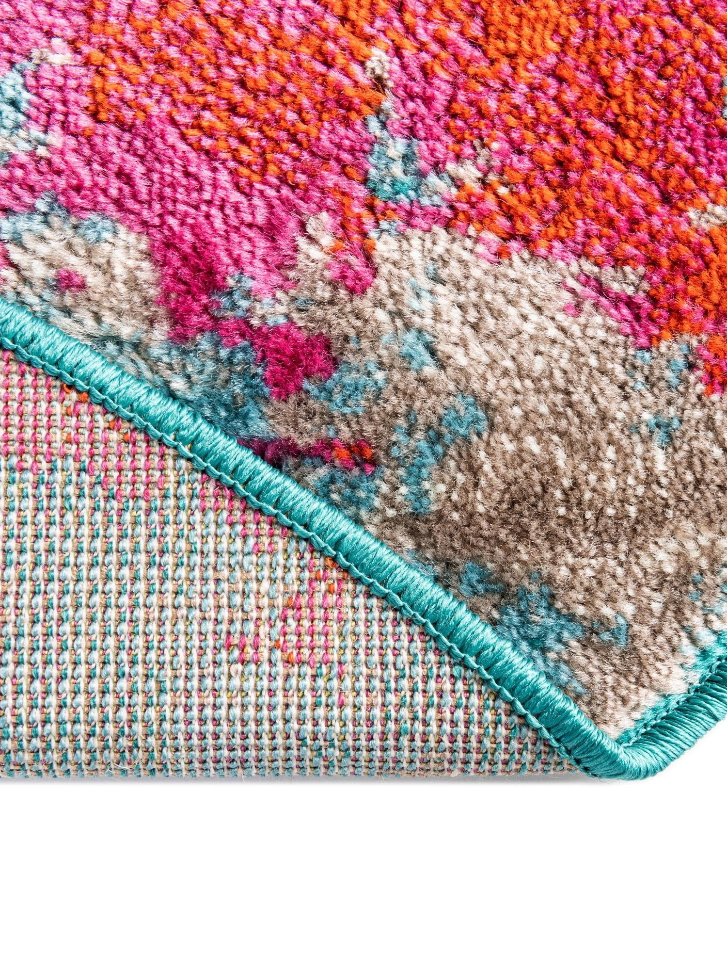 Turquoise 3' x 3' Azalea Round Area Rug Colorful 100% Polypropylene Durable Jute Backing Living Dining Room Bedroom Office Modern Decor Carpet for Sale at Rug Engine