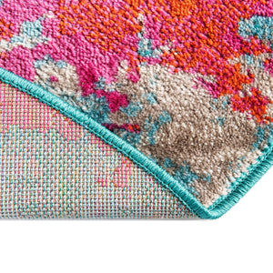Turquoise 7' x 7' Azalea Round Area Rug Colorful 100% Polypropylene Durable Jute Backing Living Dining Room Bedroom Office Modern Decor Carpet for Sale at Rug Engine
