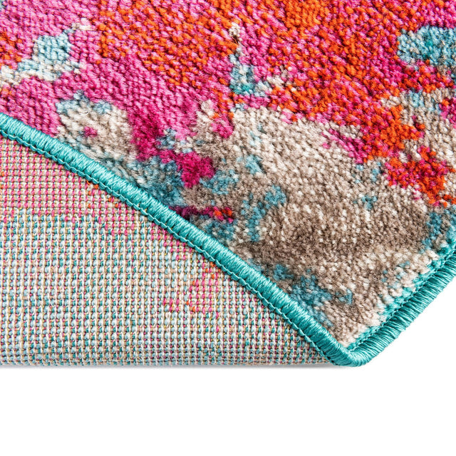 Turquoise 7' x 7' Azalea Round Area Rug Colorful 100% Polypropylene Durable Jute Backing Living Dining Room Bedroom Office Modern Decor Carpet for Sale at Rug Engine