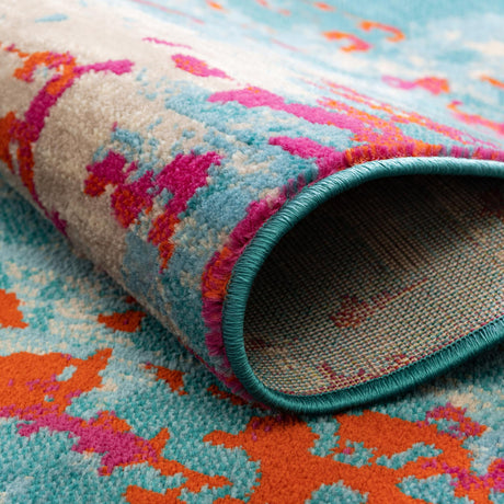 Turquoise 5' 3 x 8' Azalea Oval Area Rug Colorful 100% Polypropylene Durable Jute Backing Living Dining Room Bedroom Office Modern Decor Carpet for Sale at Rug Engine