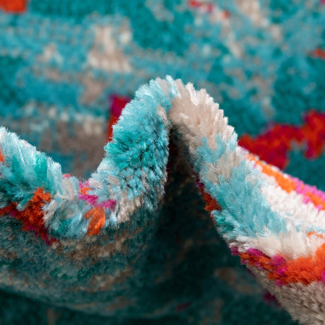 Turquoise 4' x 6' Azalea Oval Area Rug Colorful 100% Polypropylene Durable Jute Backing Living Dining Room Bedroom Office Modern Decor Carpet for Sale at Rug Engine