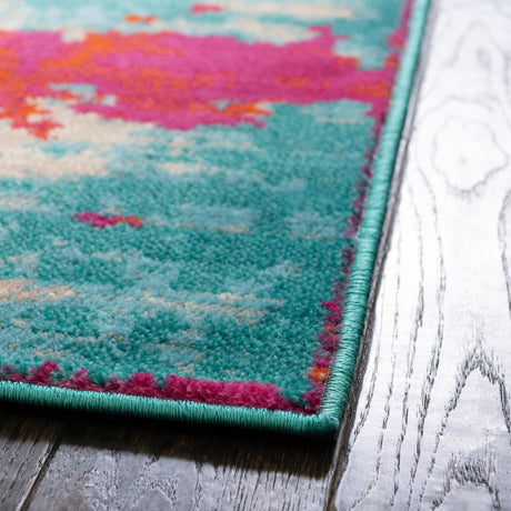 Turquoise 5' 3 x 5' 3 Azalea Octagon Area Rug Colorful 100% Polypropylene Durable Jute Backing Living Dining Room Bedroom Office Modern Decor Carpet for Sale at Rug Engine