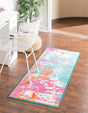 Turquoise 2' x 6' Azalea Runner Area Rug Colorful 100% Polypropylene Durable Jute Backing Living Dining Room Bedroom Office Modern Decor Carpet for Sale at Rug Engine