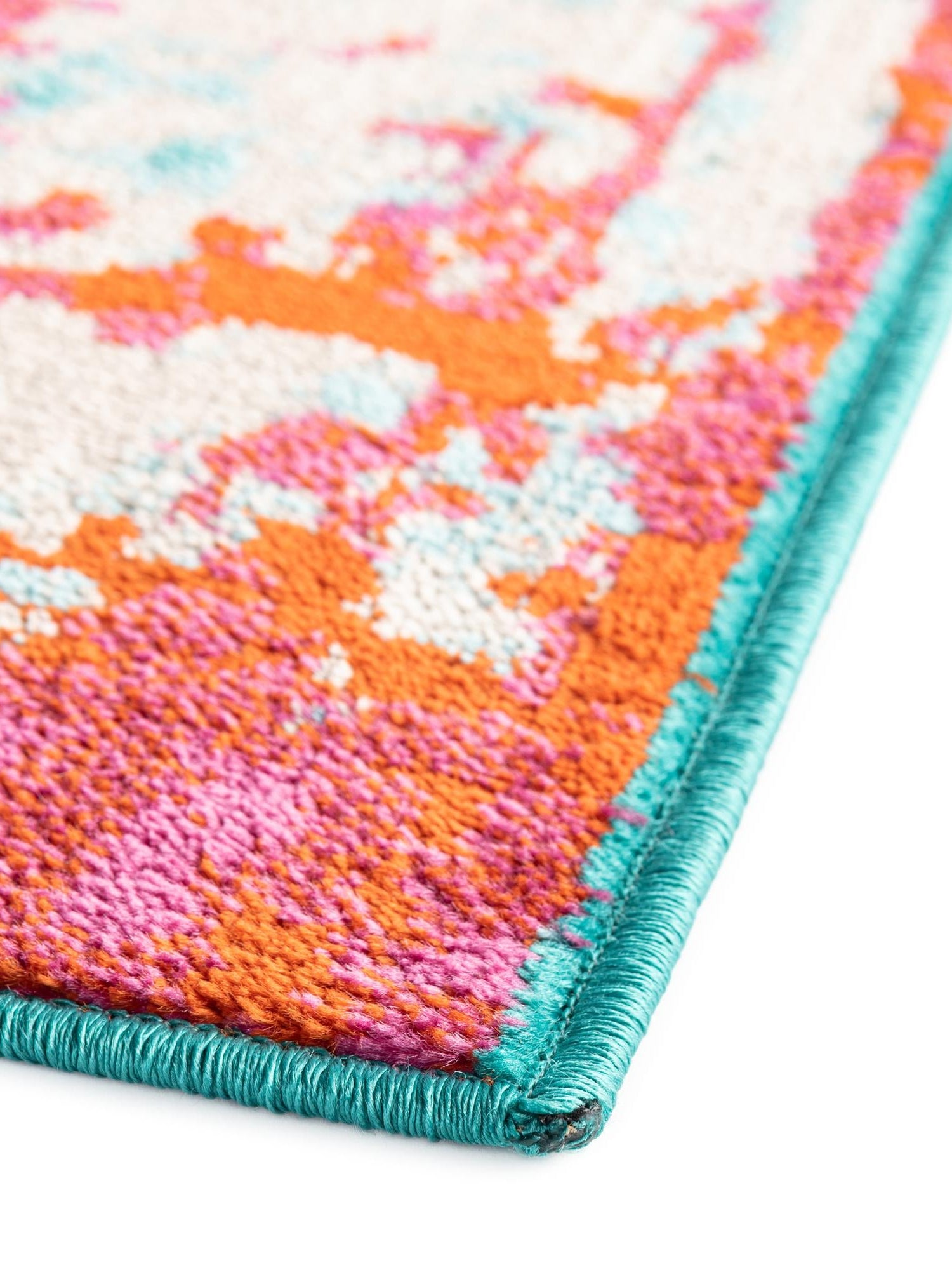 Turquoise 2' x 6' Azalea Runner Area Rug Colorful 100% Polypropylene Durable Jute Backing Living Dining Room Bedroom Office Modern Decor Carpet for Sale at Rug Engine