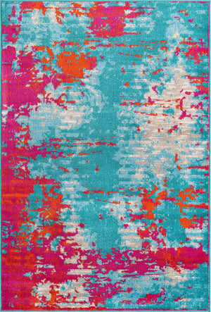Turquoise 1' 4 x 1' 4 Azalea Sample Area Rug Colorful 100% Polypropylene Durable Jute Backing Living Dining Room Bedroom Office Modern Decor Carpet for Sale at Rug Engine