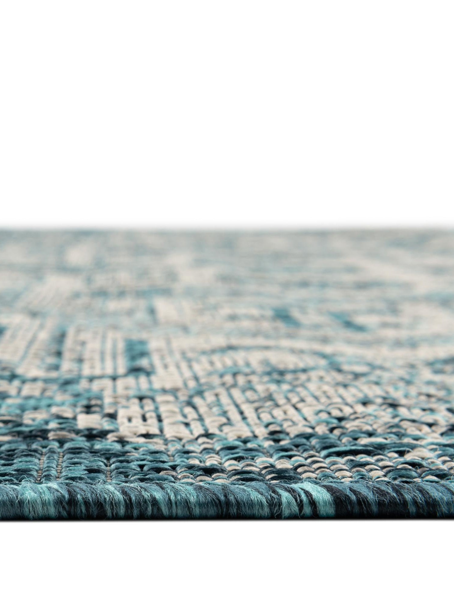 Teal 5' 3 x 8' Outdoor Aztec Rectangle Area Rug Weather Resistant for Patio, Deck, Terrace, Balcony, Porch 100% Polypropylene Traditional Carpet Mat for Sale at Rug Engine