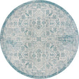 Teal 10' x 10' Outdoor Aztec Round Area Rug Weather Resistant for Patio, Deck, Terrace, Balcony, Porch 100% Polypropylene Traditional Carpet Mat for Sale at Rug Engine