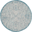 Teal 4' 1 x 4' 1 Outdoor Aztec Round Area Rug Weather Resistant for Patio, Deck, Terrace, Balcony, Porch 100% Polypropylene Traditional Carpet Mat for Sale at Rug Engine