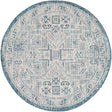 Teal 3' 1 x 3' 1 Outdoor Aztec Round Area Rug Weather Resistant for Patio, Deck, Terrace, Balcony, Porch 100% Polypropylene Traditional Carpet Mat for Sale at Rug Engine