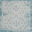 Teal 5' 3 x 5' 3 Outdoor Aztec Square Area Rug Weather Resistant for Patio, Deck, Terrace, Balcony, Porch 100% Polypropylene Traditional Carpet Mat for Sale at Rug Engine