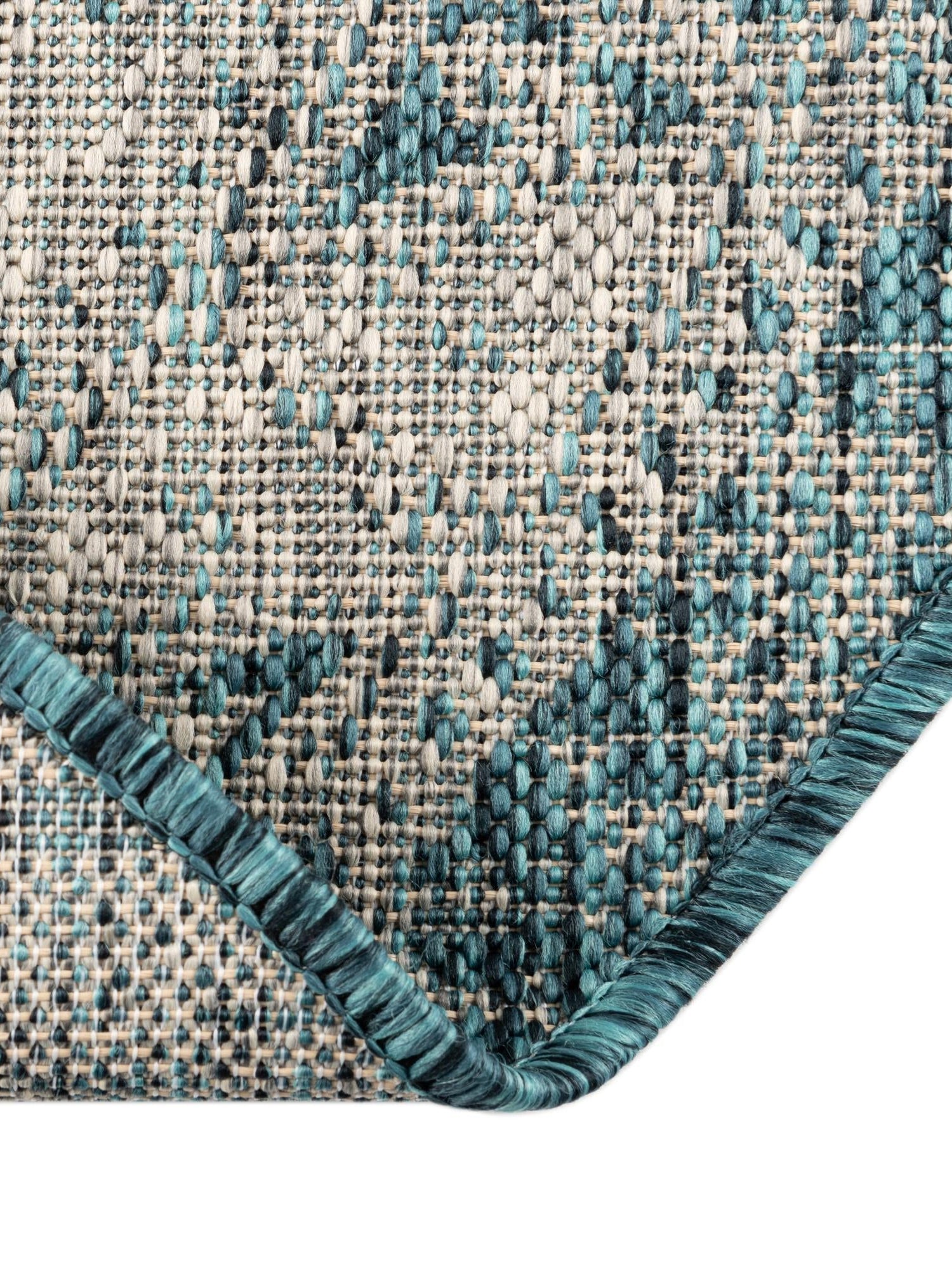 Teal 3' 1 x 5' 3 Outdoor Aztec Oval Area Rug Weather Resistant for Patio, Deck, Terrace, Balcony, Porch 100% Polypropylene Traditional Carpet Mat for Sale at Rug Engine