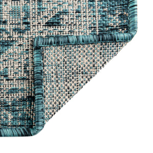 Teal 7' 10 x 7' 10 Outdoor Aztec Octagon Area Rug Weather Resistant for Patio, Deck, Terrace, Balcony, Porch 100% Polypropylene Traditional Carpet Mat for Sale at Rug Engine