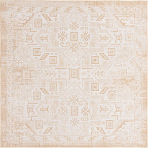 Natural 7' 10 x 7' 10 Outdoor Aztec Square Area Rug Weather Resistant for Patio, Deck, Terrace, Balcony, Porch 100% Polypropylene Traditional Carpet Mat for Sale at Rug Engine