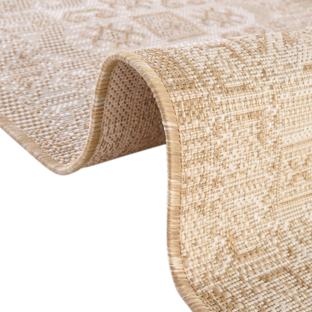 Natural 10' x 10' Outdoor Aztec Square Area Rug Weather Resistant for Patio, Deck, Terrace, Balcony, Porch 100% Polypropylene Traditional Carpet Mat for Sale at Rug Engine