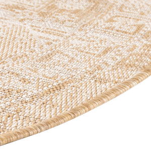 Natural 5' 3 x 8' Outdoor Aztec Oval Area Rug Weather Resistant for Patio, Deck, Terrace, Balcony, Porch 100% Polypropylene Traditional Carpet Mat for Sale at Rug Engine