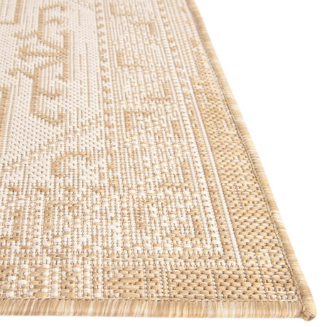 Natural 5' 3 x 5' 3 Outdoor Aztec Octagon Area Rug Weather Resistant for Patio, Deck, Terrace, Balcony, Porch 100% Polypropylene Traditional Carpet Mat for Sale at Rug Engine