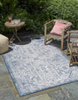 Blue 10' x 13' 1 Outdoor Aztec Rectangle Area Rug Weather Resistant for Patio, Deck, Terrace, Balcony, Porch 100% Polypropylene Traditional Carpet Mat for Sale at Rug Engine