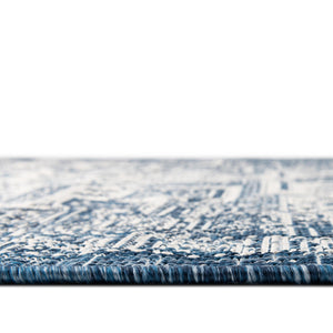 Blue 10' x 13' 1 Outdoor Aztec Rectangle Area Rug Weather Resistant for Patio, Deck, Terrace, Balcony, Porch 100% Polypropylene Traditional Carpet Mat for Sale at Rug Engine