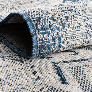 Blue 10' x 13' 1 Outdoor Aztec Rectangle Area Rug Weather Resistant for Patio, Deck, Terrace, Balcony, Porch 100% Polypropylene Traditional Carpet Mat for Sale at Rug Engine