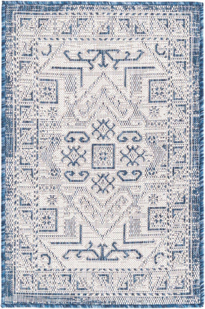 Blue 2' x 3' 1 Outdoor Aztec Rectangle Area Rug Weather Resistant for Patio, Deck, Terrace, Balcony, Porch 100% Polypropylene Traditional Carpet Mat for Sale at Rug Engine