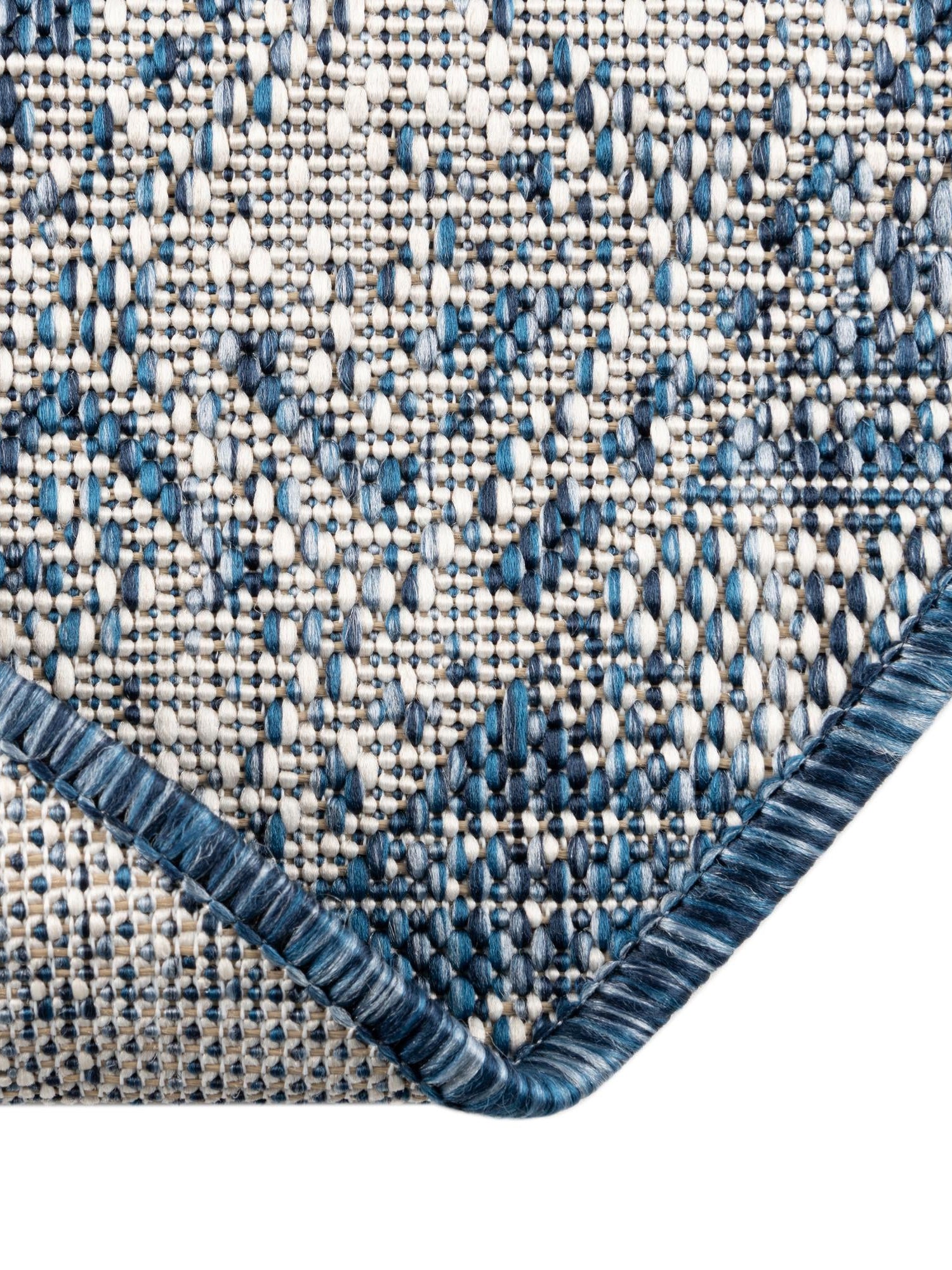 Blue 4' 1 x 4' 1 Outdoor Aztec Round Area Rug Weather Resistant for Patio, Deck, Terrace, Balcony, Porch 100% Polypropylene Traditional Carpet Mat for Sale at Rug Engine