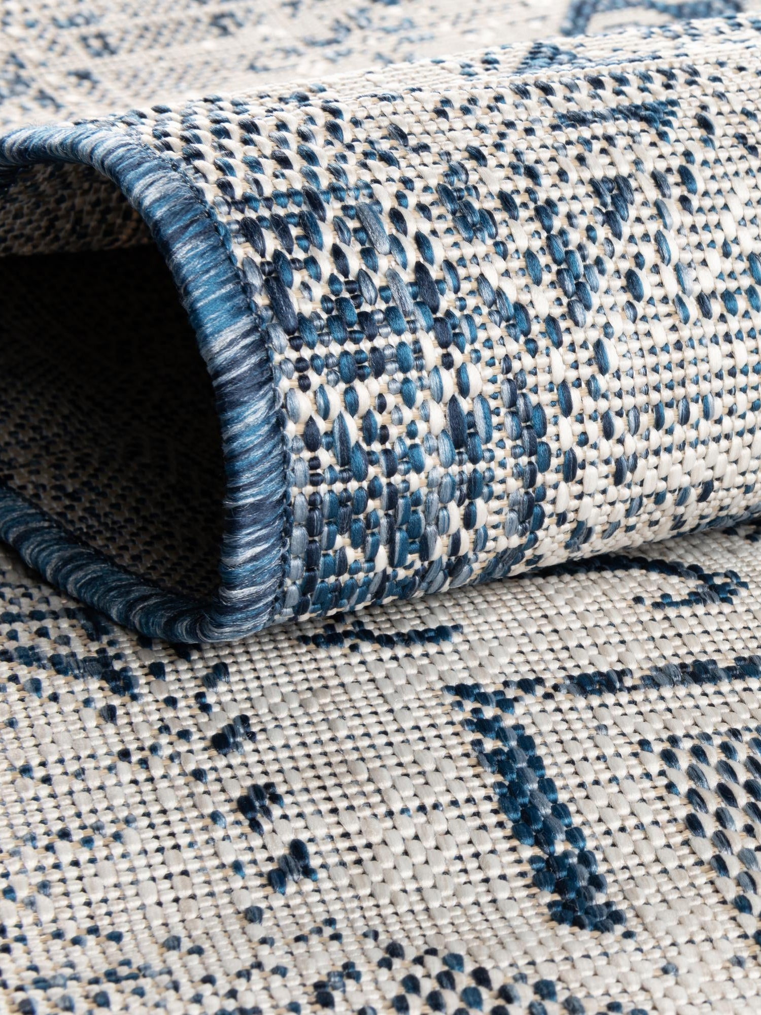 Blue 5' 3 x 5' 3 Outdoor Aztec Octagon Area Rug Weather Resistant for Patio, Deck, Terrace, Balcony, Porch 100% Polypropylene Traditional Carpet Mat for Sale at Rug Engine