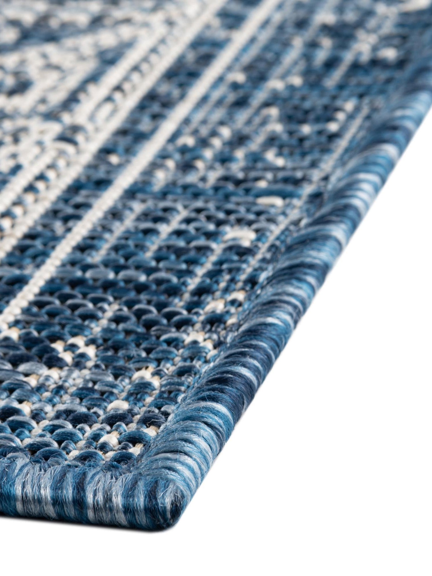 Blue 5' 3 x 5' 3 Outdoor Aztec Octagon Area Rug Weather Resistant for Patio, Deck, Terrace, Balcony, Porch 100% Polypropylene Traditional Carpet Mat for Sale at Rug Engine