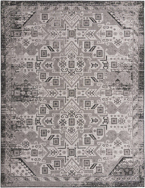 Charcoal Gray 10' x 13' 1 Outdoor Aztec Rectangle Area Rug Weather Resistant for Patio, Deck, Terrace, Balcony, Porch 100% Polypropylene Traditional Carpet Mat for Sale at Rug Engine