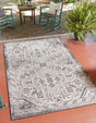 Charcoal Gray 1' 4 x 1' 4 Outdoor Aztec Sample Area Rug Weather Resistant for Patio, Deck, Terrace, Balcony, Porch 100% Polypropylene Traditional Carpet Mat for Sale at Rug Engine