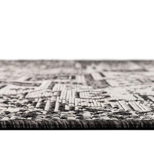 Charcoal Gray 10' x 13' 1 Outdoor Aztec Rectangle Area Rug Weather Resistant for Patio, Deck, Terrace, Balcony, Porch 100% Polypropylene Traditional Carpet Mat for Sale at Rug Engine