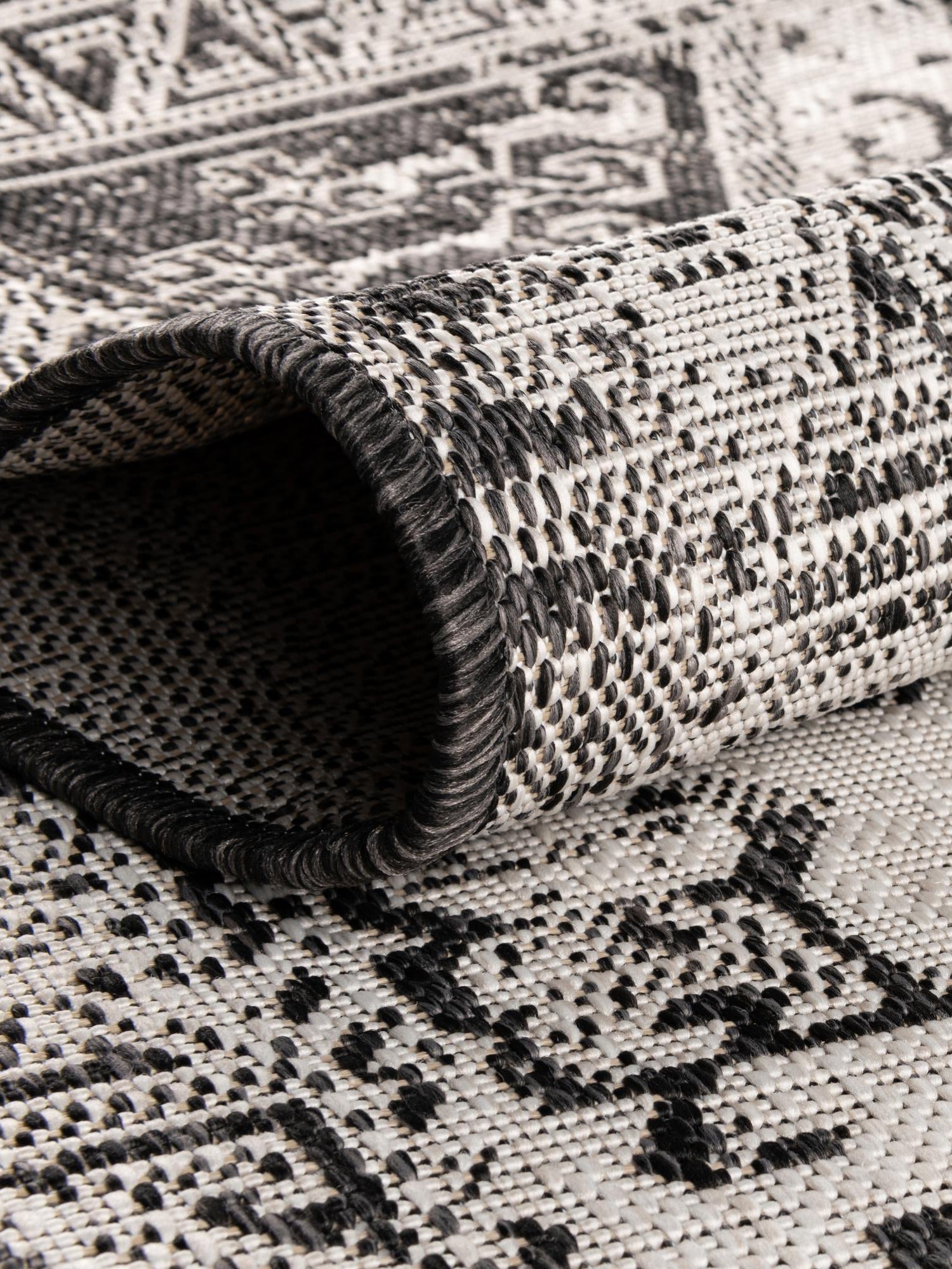 Charcoal Gray 5' 3 x 8' Outdoor Aztec Rectangle Area Rug Weather Resistant for Patio, Deck, Terrace, Balcony, Porch 100% Polypropylene Traditional Carpet Mat for Sale at Rug Engine