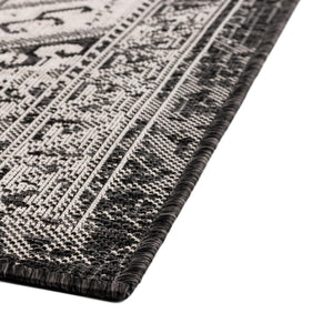 Charcoal Gray 5' 3 x 8' Outdoor Aztec Rectangle Area Rug Weather Resistant for Patio, Deck, Terrace, Balcony, Porch 100% Polypropylene Traditional Carpet Mat for Sale at Rug Engine