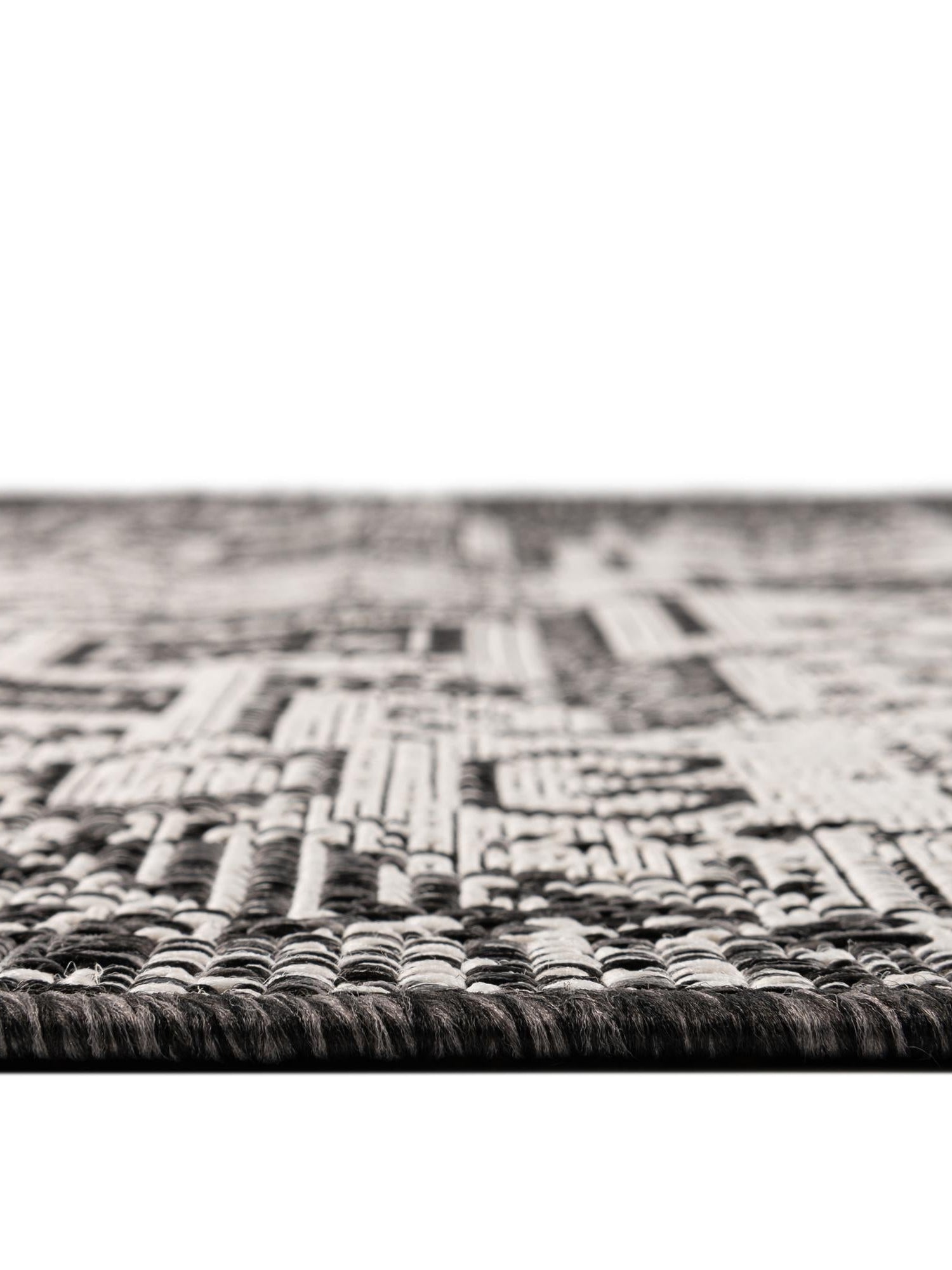Charcoal Gray 6' 1 x 6' 1 Outdoor Aztec Round Area Rug Weather Resistant for Patio, Deck, Terrace, Balcony, Porch 100% Polypropylene Traditional Carpet Mat for Sale at Rug Engine