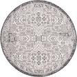 Charcoal Gray 4' 1 x 4' 1 Outdoor Aztec Round Area Rug Weather Resistant for Patio, Deck, Terrace, Balcony, Porch 100% Polypropylene Traditional Carpet Mat for Sale at Rug Engine