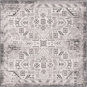 Charcoal Gray 7' 10 x 7' 10 Outdoor Aztec Square Area Rug Weather Resistant for Patio, Deck, Terrace, Balcony, Porch 100% Polypropylene Traditional Carpet Mat for Sale at Rug Engine
